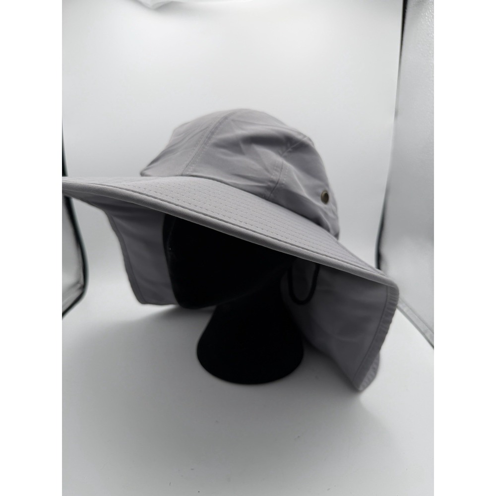 Newhattan Safari Sun Hat Gray L/XL Wide Brim Neck Flap Hiking Fishing NWT.  5258